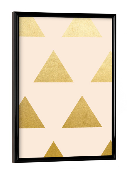 Poster mit schwarzem Rahmen "Erröten + Golddreiecke" artboxONE - Abstrakt,Geometrie