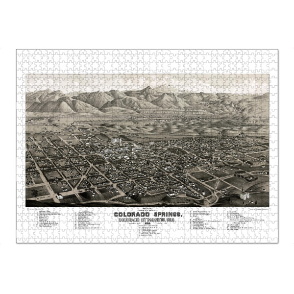 Puzzle Ravensburger "Alte Karte von Colorado Springs-b" artboxONE - Kartografie