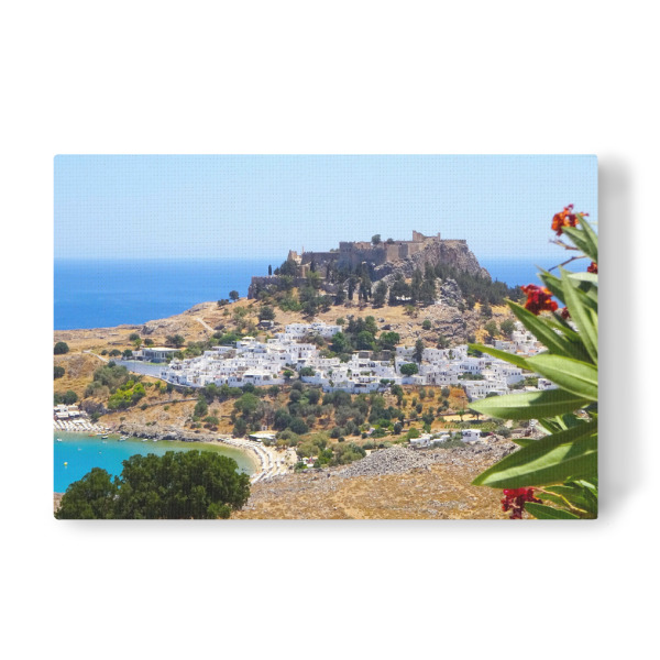 Leinwandbild "Die Akropolis von Lindos (Rhodos)" artboxONE - Reise,Architektur,Reise / Strand und Meer,Reise / Länder