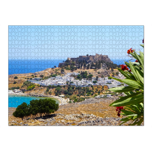 Puzzle Ravensburger "Die Akropolis von Lindos (Rhodos)" artboxONE - Reise,Architektur,Reise / Strand und Meer,Reise / Länder