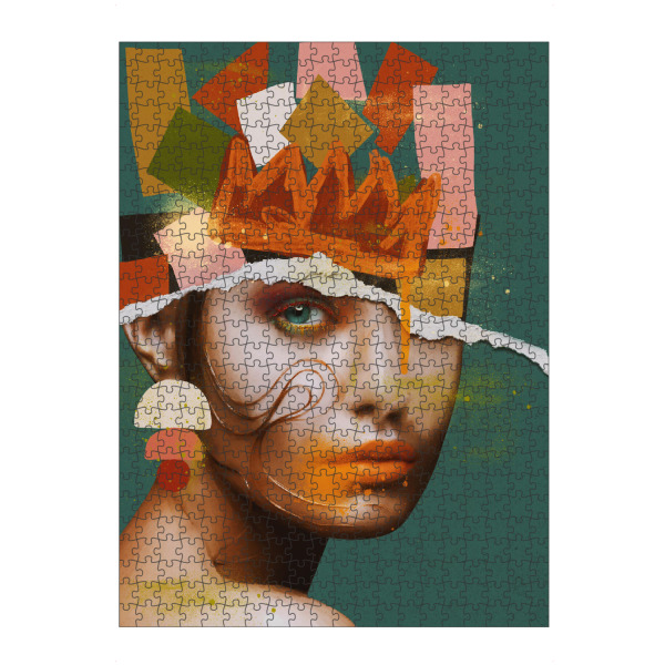 artboxONE Puzzle "Grüne abstrakte Königin" artboxONE - Abstrakt,Geometrie,Fashion