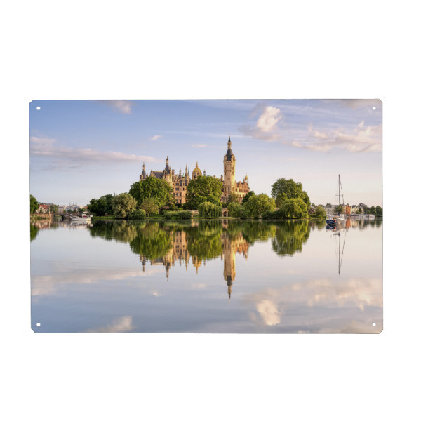 Holzbild "Schlossinsel Schwerin" artboxONE - Städte,Reise,Architektur