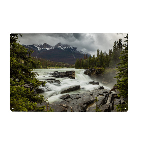 Metall Poster "Athabasca Wasserfälle in Kanada" artboxONE - Natur,Reise / Länder