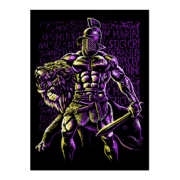 Puzzle Ravensburger "Retro-Bodybuilder gegen Löwen" artboxONE - Tiere