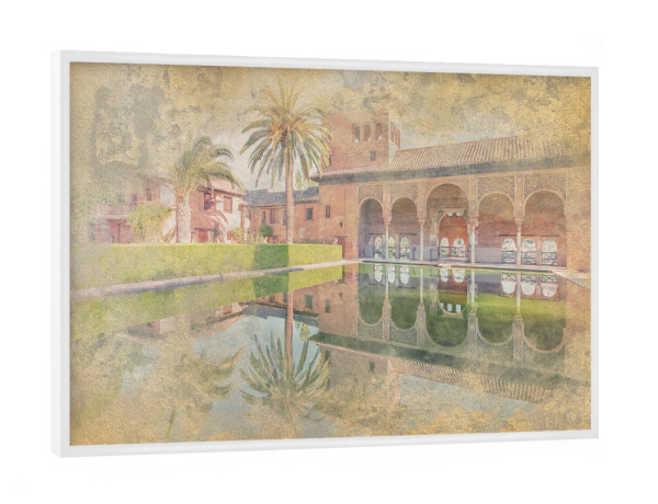 Poster mit weißem Rahmen "Alhambra-Aquarell" artboxONE - Reise,Architektur,Reise / Länder,Städte / Weitere