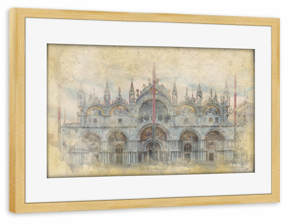 Poster mit Rahmen kiefer "Aquarell von Markus" artboxONE - Städte,Reise,Architektur,Städte / Venedig,Reise / Länder