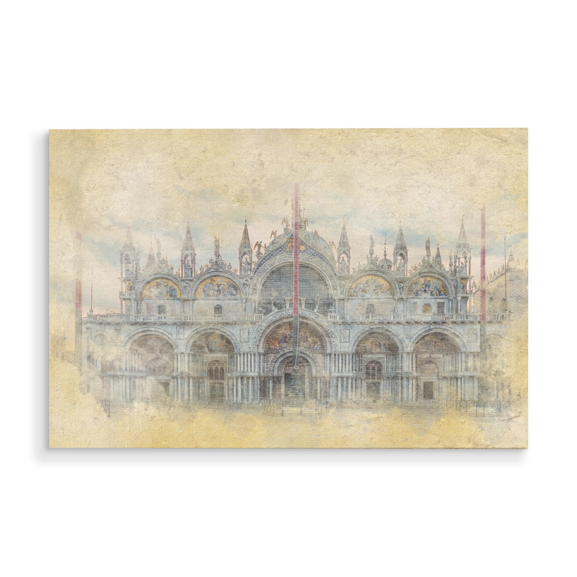 Holzbild "Aquarell von Markus" artboxONE - Städte,Reise,Architektur,Städte / Venedig,Reise / Länder
