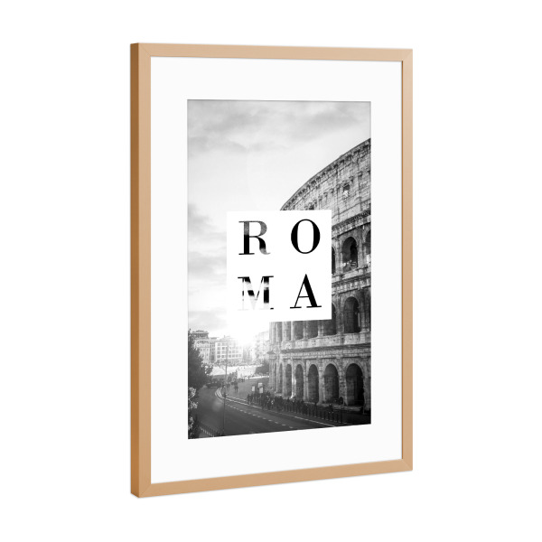 Poster mit Rahmen Kupfer "Roma - Colosseum" artboxONE - Typografie,Architektur,Städte / Rom