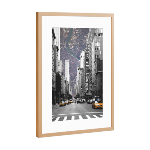 Poster mit Rahmen Kupfer "Stadtkonzept" artboxONE - Städte / New York,Abstrakt,Architektur - New york,Nyc,Taxy,Stadt,Gründung,Foto,Fotografie