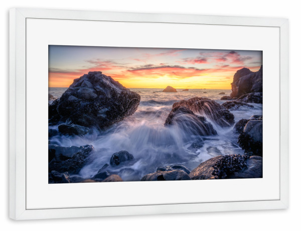 Poster mit Rahmen weiß "Goldener Muir" artboxONE - Natur,Reise,Reise / Strand und Meer,Reise / Länder,Für Mama