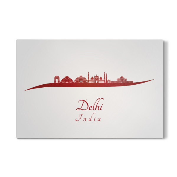 Galerie-Print "Delhi-Skyline in Rot" 30x20 cm artboxONE