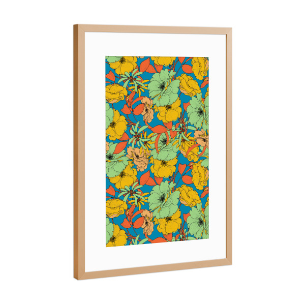 Poster mit Rahmen Kupfer "Moderne Vintage Blumen" artboxONE - Natur,Floral,Fashion
