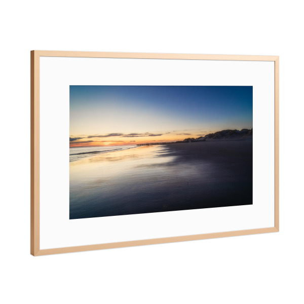 Poster mit Rahmen Kupfer "Zeeland Sunset" artboxONE - Natur,Reise,Reise / Strand und Meer