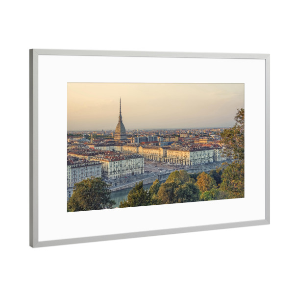 Poster mit Rahmen Silber "Turin" artboxONE - Städte,Reise,Architektur,Reise / Länder,Städte / Weitere