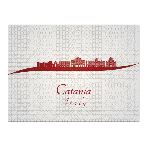 Puzzle Ravensburger "Catania-Skyline im Rot" artboxONE - Städte,Architektur - Skyline,Stadt,Denkmäler,Metropole,Reise,Tourismus,Rot,Catania