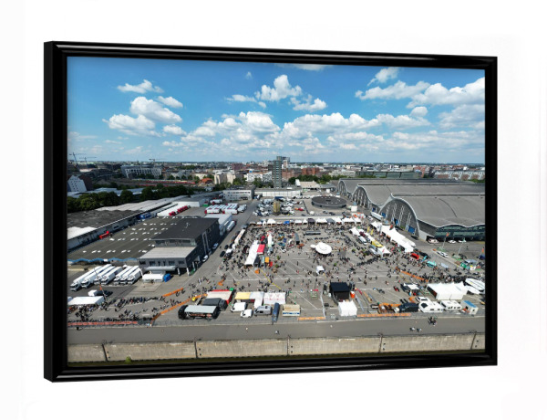 Poster mit schwarzem Rahmen "Hamburg Großmarkt, Parkplatz West" artboxONE - Städte,Städte / Hamburg,Reise,Architektur,Reise / Länder