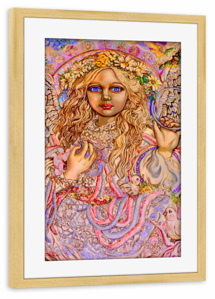 Poster mit Rahmen kiefer "Engel von Januar und Februar" artboxONE - Weihnachten - Engel,Januar,Februar,Fantasie,Religion