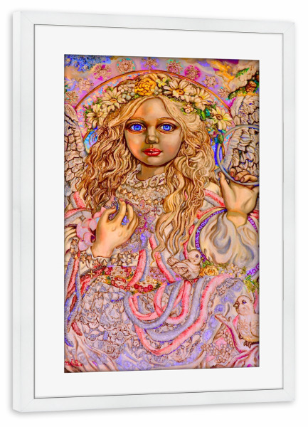 Poster mit Rahmen weiß "Engel von Januar und Februar" artboxONE - Weihnachten - Engel,Januar,Februar,Fantasie,Religion