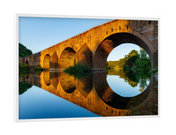 Poster mit weißem Rahmen "Brücke der Einheit bei Vacha" artboxONE - Architektur