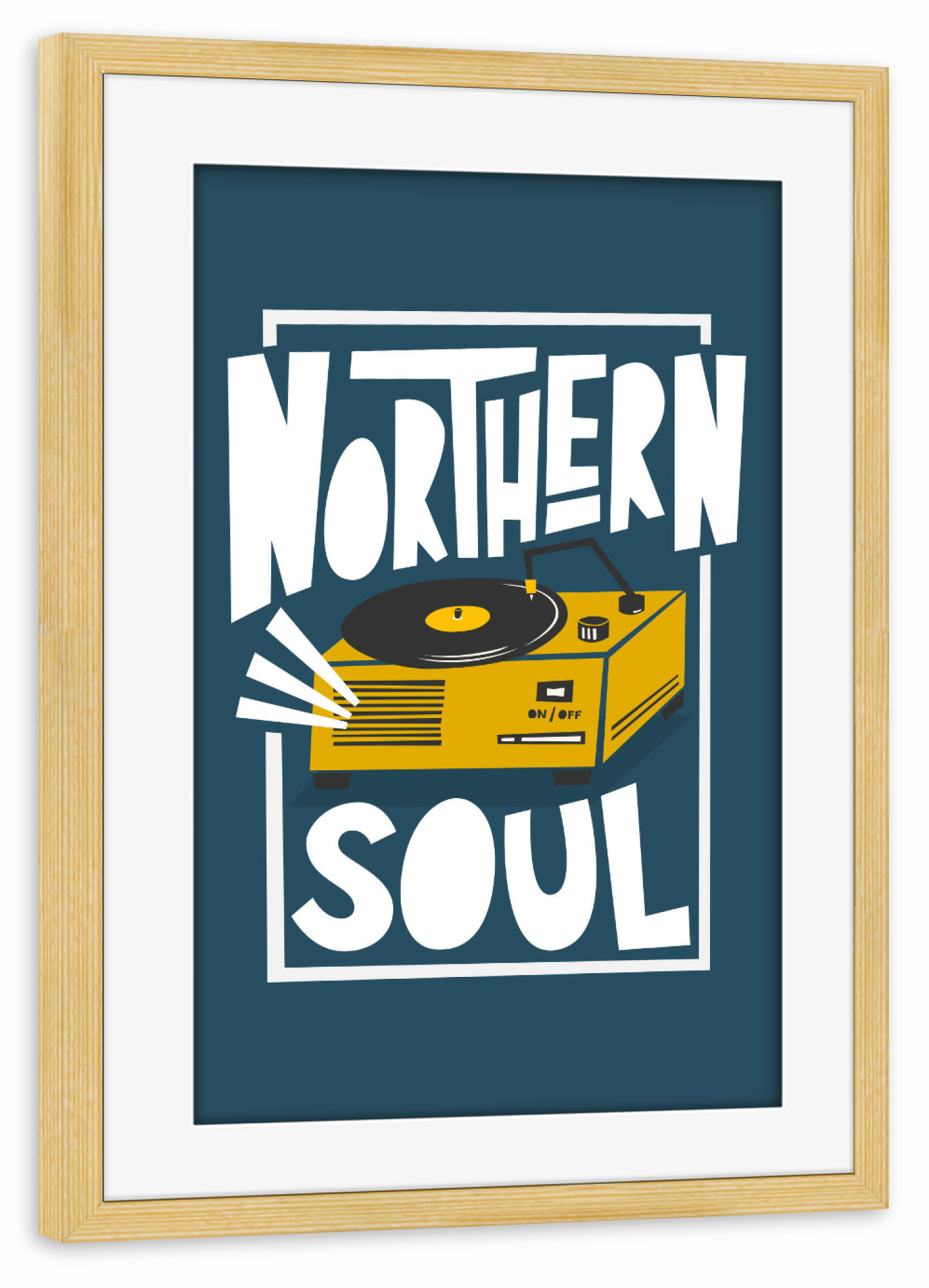 Poster mit Rahmen kiefer "NORTHERN SOUL (No.1)" artboxONE - Typografie,Musik,Fashion,Lustig