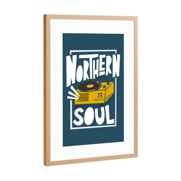 Poster mit Rahmen Kupfer "NORTHERN SOUL (No.1)" artboxONE - Typografie,Musik,Fashion,Lustig