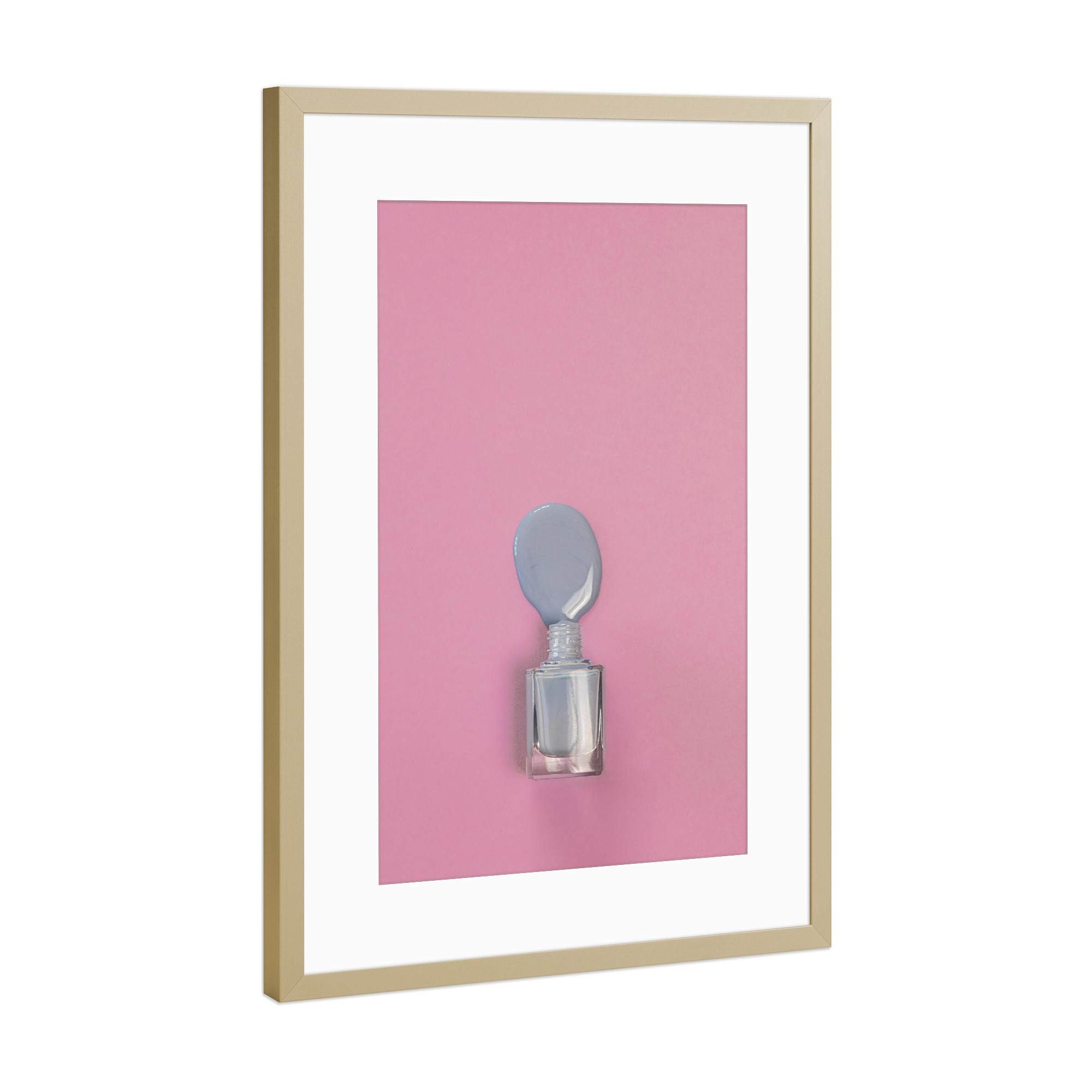 Poster mit Rahmen Gold "Nagellack lila rosa" artboxONE - Fashion