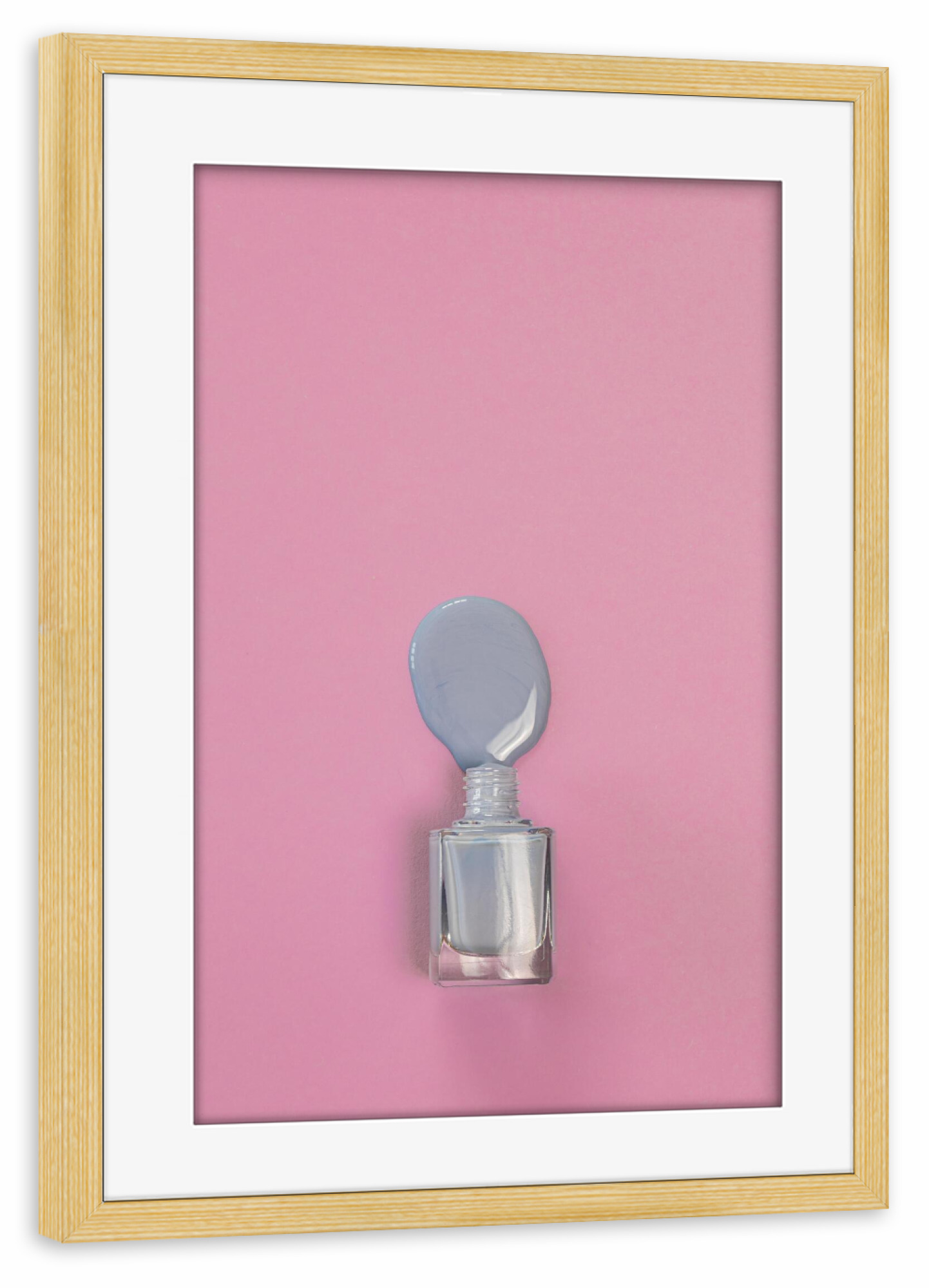 Poster mit Rahmen kiefer "Nagellack lila rosa" artboxONE - Fashion