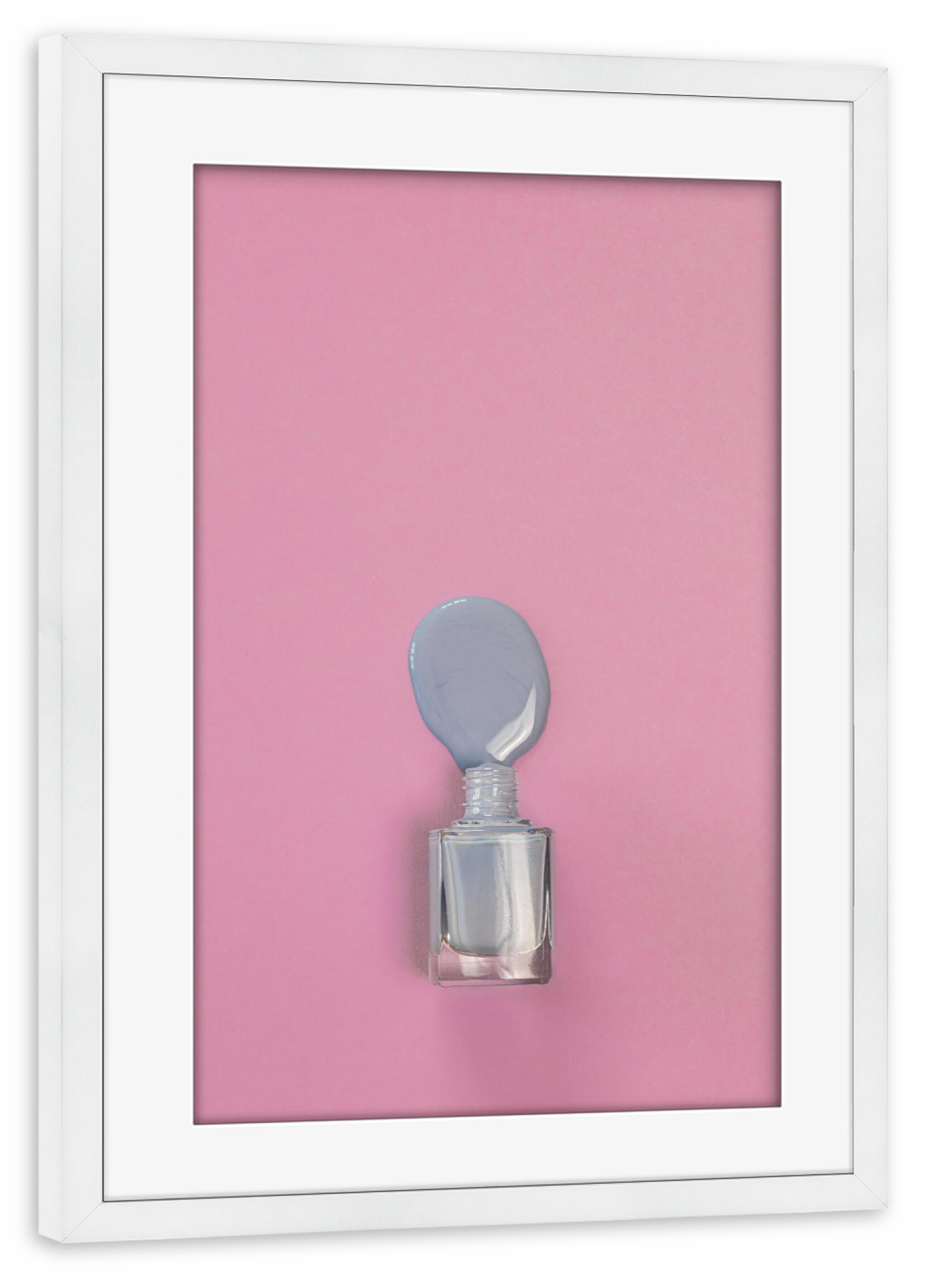 Poster mit Rahmen weiß "Nagellack lila rosa" artboxONE - Fashion