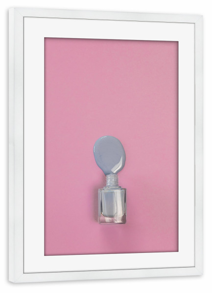 Poster mit Rahmen weiß "Nagellack lila rosa" artboxONE - Fashion