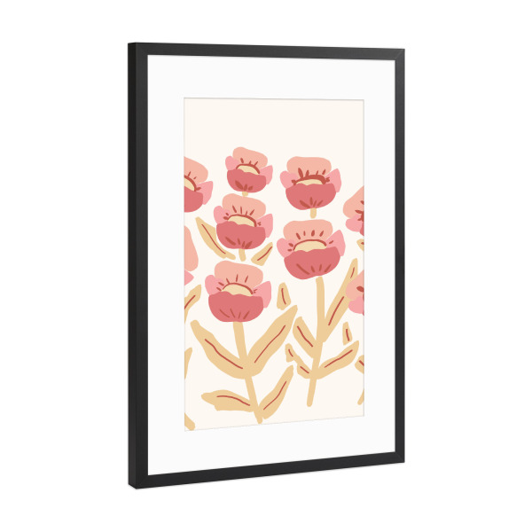 Poster mit Rahmen Schwarz (Metallic) "Blumengarten" artboxONE - Natur,Floral,Abstrakt,Liebe,Für Mama