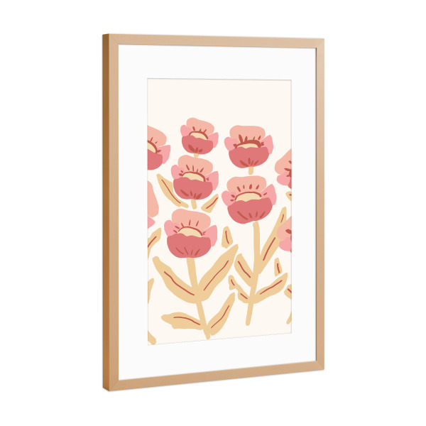 Poster mit Rahmen Kupfer "Blumengarten" artboxONE - Natur,Floral,Abstrakt,Liebe,Für Mama