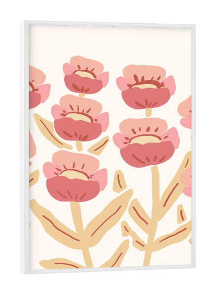 Poster mit weißem Rahmen "Blumengarten" artboxONE - Natur,Floral,Abstrakt,Liebe,Für Mama