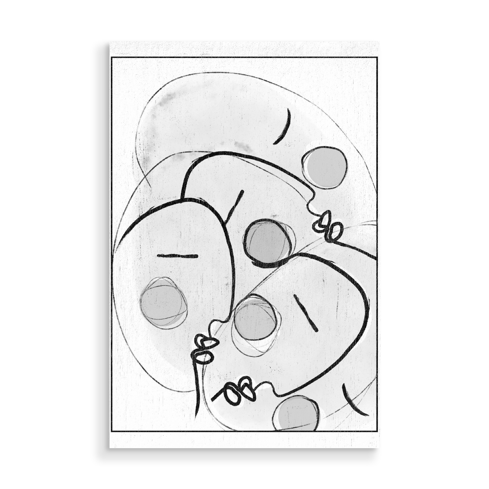 Holzbild "Together (Faces)" artboxONE - Abstrakt,Menschen,Für Mama