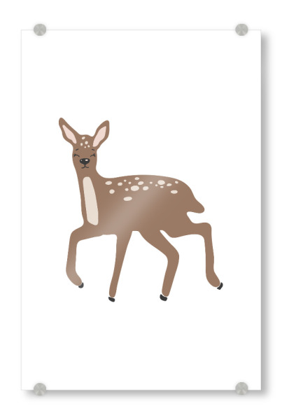 Acrylglasbild "Boho Hirschkunst" artboxONE - Tiere - Hirsch,Tier,Kunst,Baby,Tierbaby,Element,Hirschtier,Wald,Kinder,Kinderzimmer