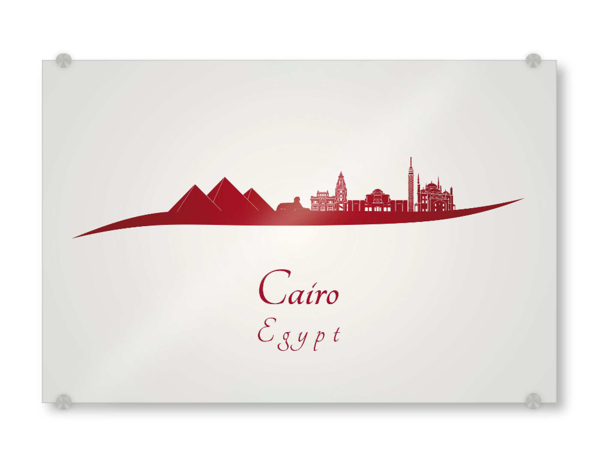 Acrylglasbild "Skyline von Kairo in Rot" artboxONE - Städte,Architektur - Skyline,Stadt,Denkmäler,Metropole,Reise,Tourismus,Geschenk,Souvenir,Rot