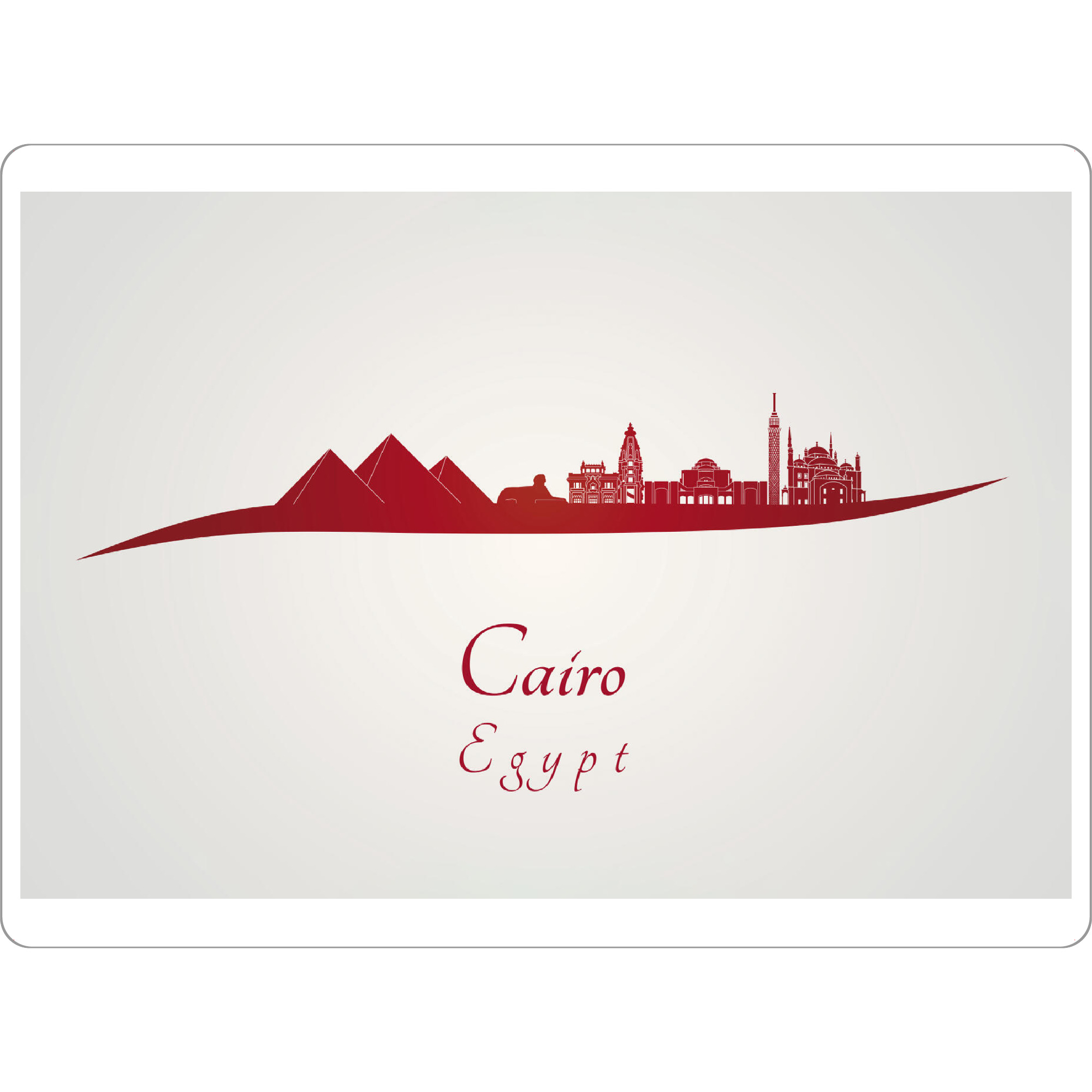 Tischset "Skyline von Kairo in Rot" artboxONE - Städte,Architektur - Skyline,Stadt,Denkmäler,Metropole,Reise,Tourismus,Geschenk,Souvenir,Rot
