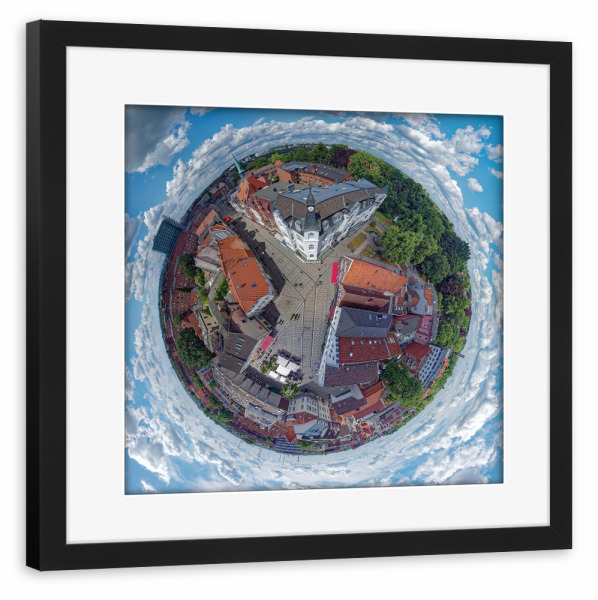 Poster mit Rahmen schwarz "Hamburg - Bergedorfer Markt; low" artboxONE - Städte,Städte / Hamburg,Reise,Architektur,Reise / Länder