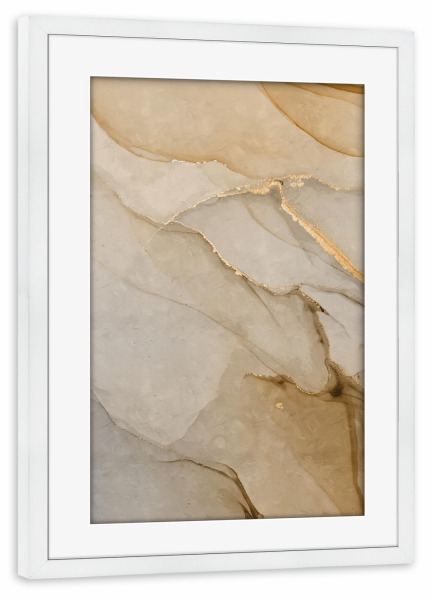 Poster mit Rahmen weiß "Abstrakter Strahl" artboxONE - Abstrakt - Abstrakt,Abstrakt,Sauber,Gold,Golden