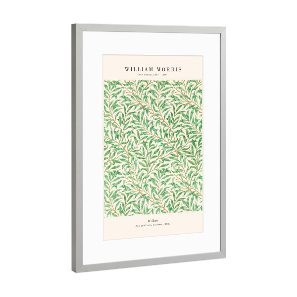 Poster mit Rahmen Silber "William Morris - Willow" artboxONE - Natur,Floral