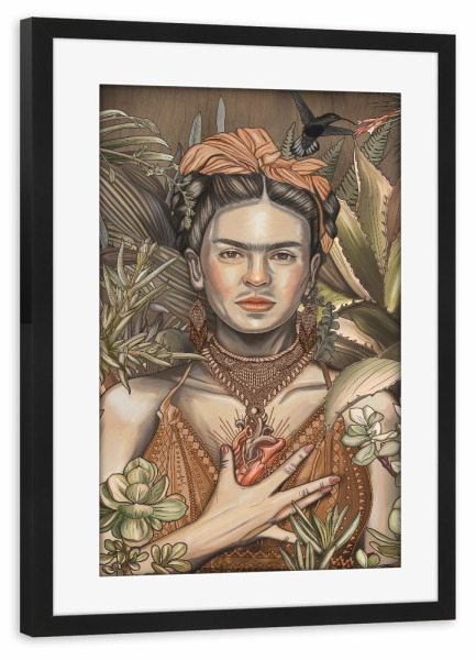 Poster mit Rahmen schwarz "El Corazon Espiritual" artboxONE - Natur,Floral,Liebe,Festivals