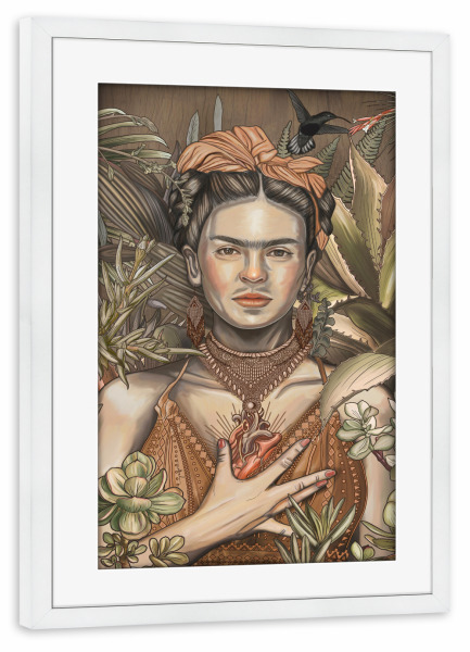 Poster mit Rahmen weiß "El Corazon Espiritual" artboxONE - Natur,Floral,Liebe,Festivals