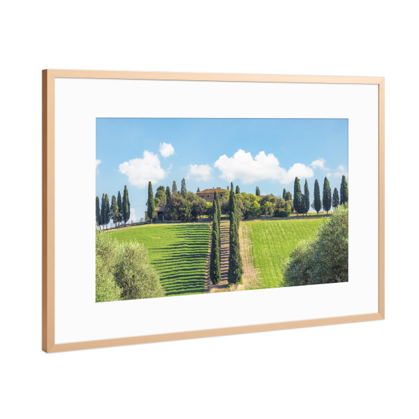 Poster mit Rahmen Kupfer "Toskana-Landschaft" artboxONE - Natur,Reise,Reise / Länder