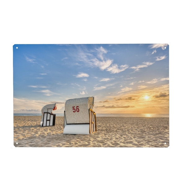 Holzbild "Strandkörbe an der Ostsee" artboxONE - Natur,Reise,Reise / Strand und Meer