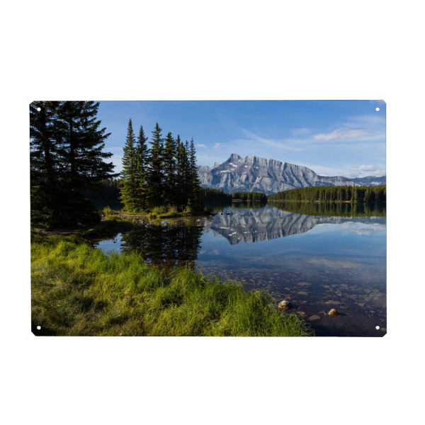 Metall Poster "Two Jack Lake in Kanada" artboxONE - Natur,Reise - Two jack lake,Kanada,See,Rocky mountains,Landschaft,Natur,Bergsee,Banff