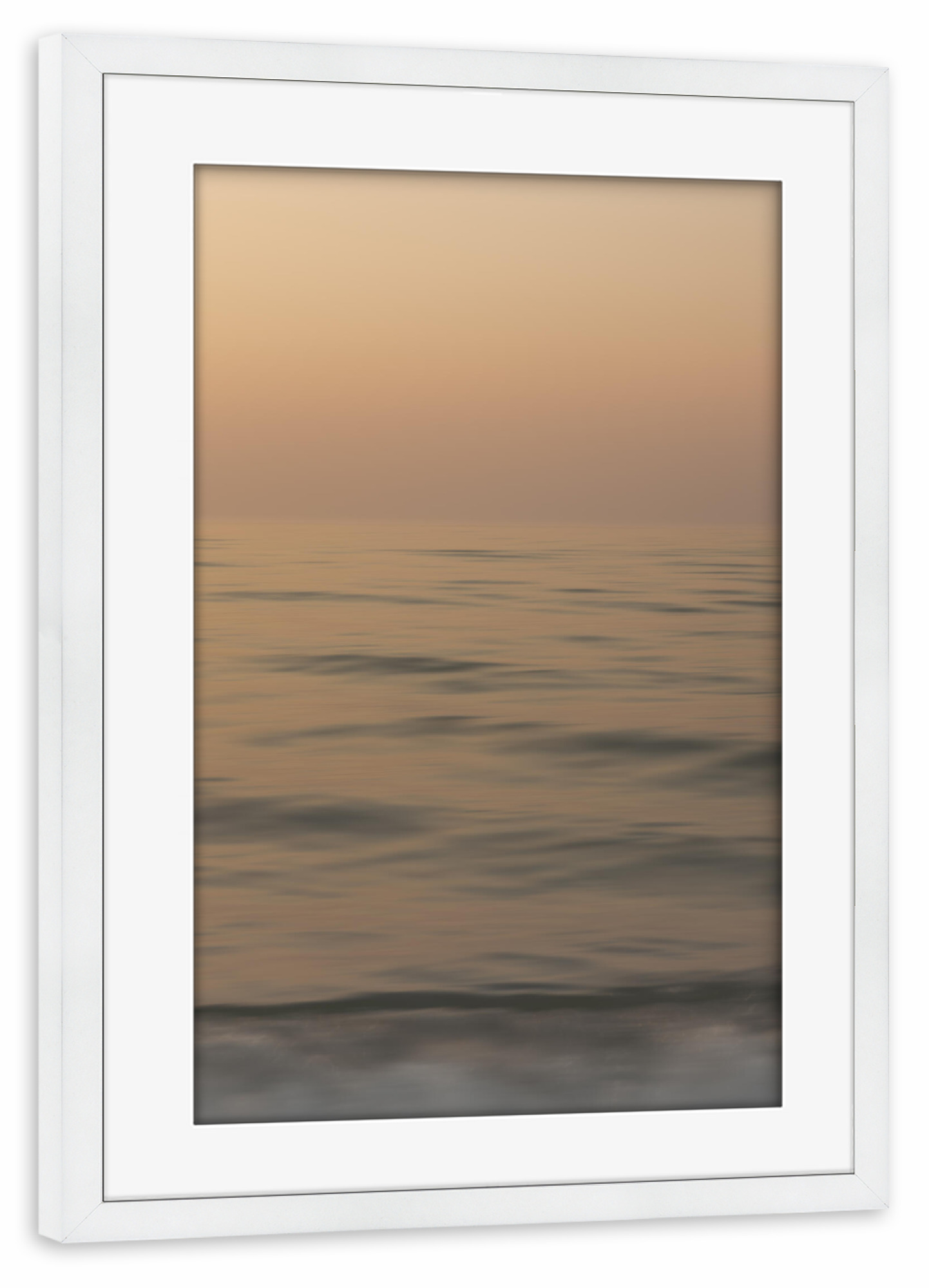 Poster mit Rahmen weiß "Ostsee Meerblick bei Abendnebel" artboxONE - Natur,Reise,Reise / Strand und Meer