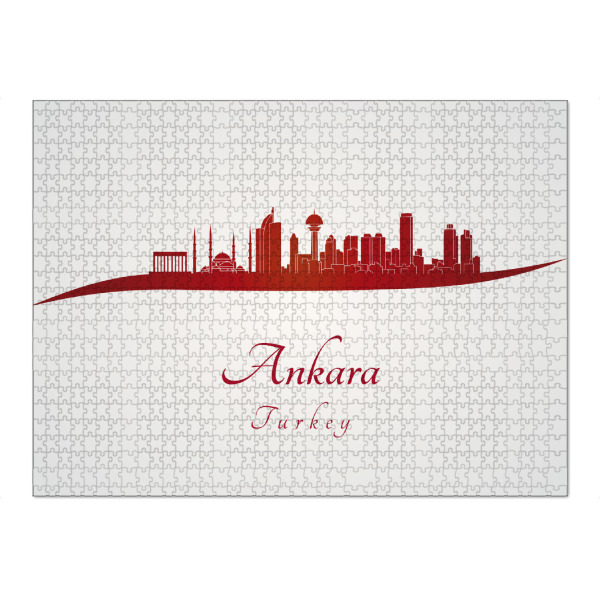Puzzle Ravensburger "Skyline von Ankara in Rot" artboxONE - Städte - Skyline,Stadt,Denkmäler,Metropole,Reise,Tourismus,Geschenk,Rot - Bild skyline