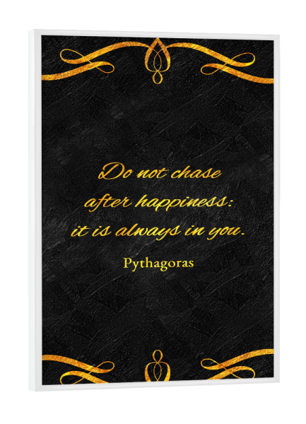 Poster mit weißem Rahmen "Glück Pythagoras" artboxONE - Typografie