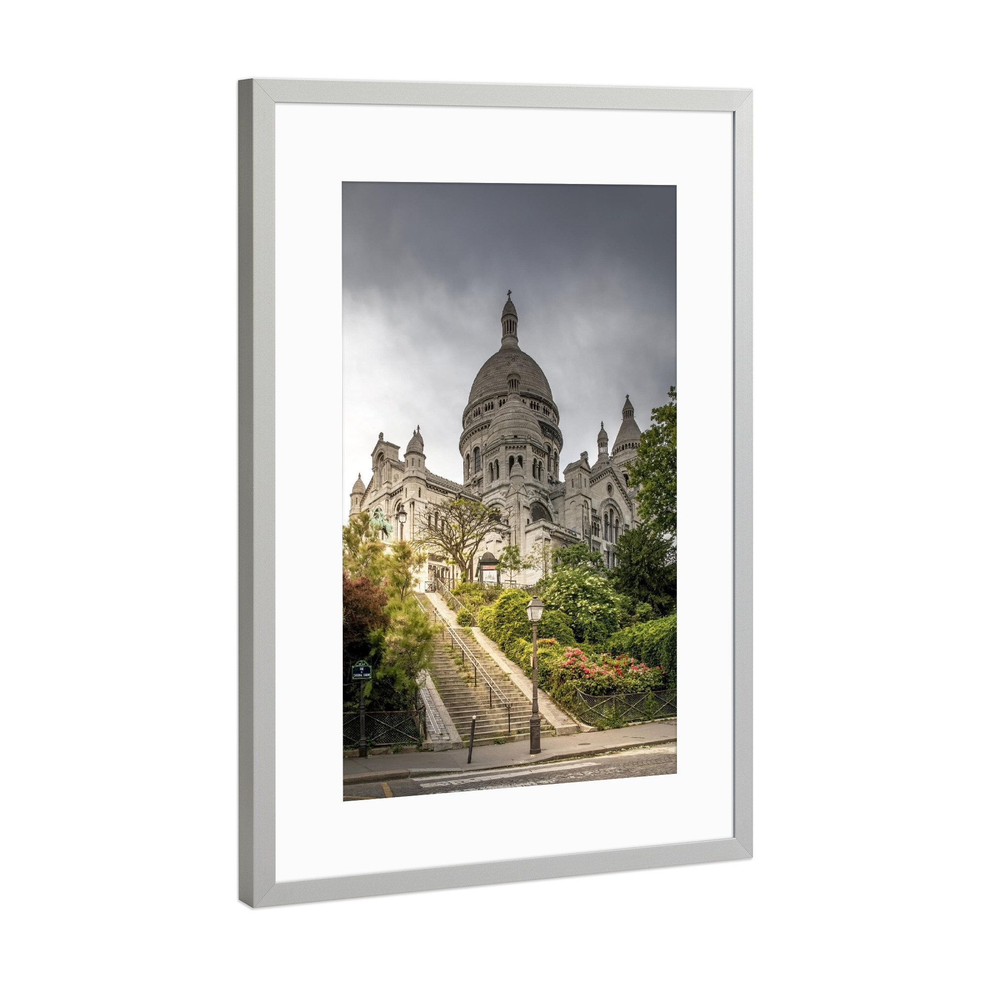 Poster mit Rahmen Silber "Bewölkter Montmartre" artboxONE - Städte,Reise,Architektur,Städte / Paris,Reise / Länder