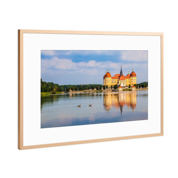Poster mit Rahmen Kupfer "Schloss Moritzburg bei Dresden" artboxONE - Natur,Reise,Architektur