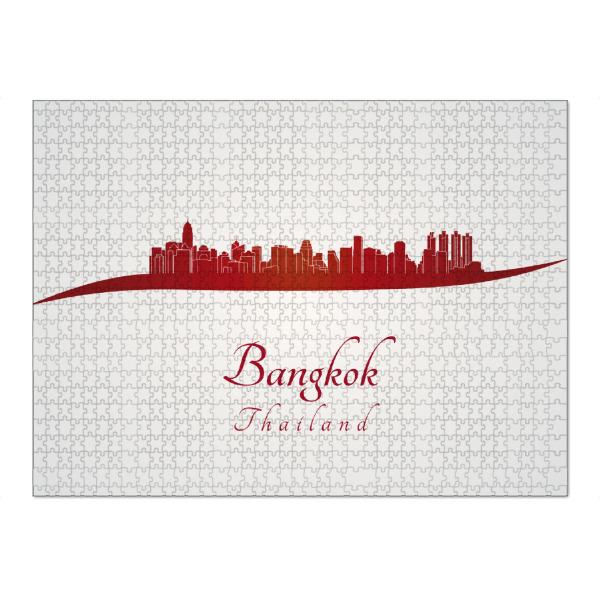 Puzzle Ravensburger "Bangkok-Skyline in Rot" artboxONE - Städte - Skyline,Stadt,Denkmäler,Metropole,Reise,Tourismus,Geschenk,Rot,Bangkok